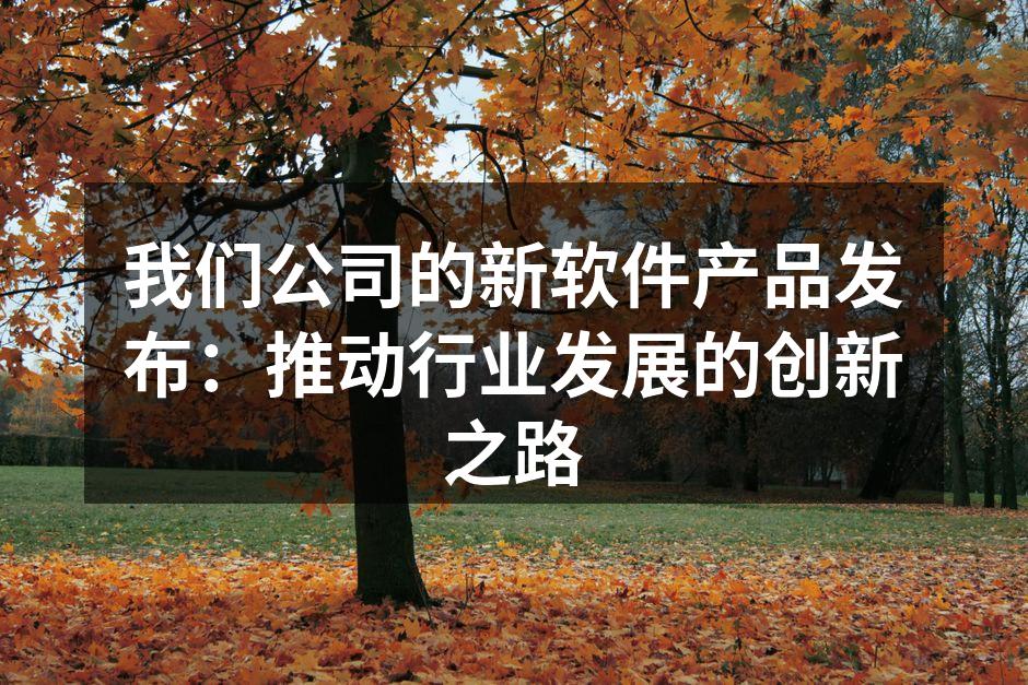 我们公司的新软件产品发布：推动行业发展的
