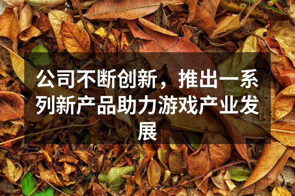 公司不断创新，推出一系列新产品助力游戏产